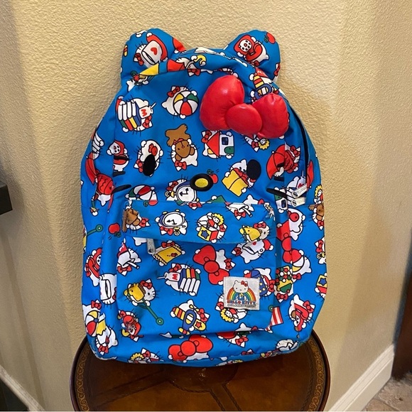 Sanrio Handbags - HELLO KITTY Loungefly 2014 Blue Red School Travel Backpack 12”x17”